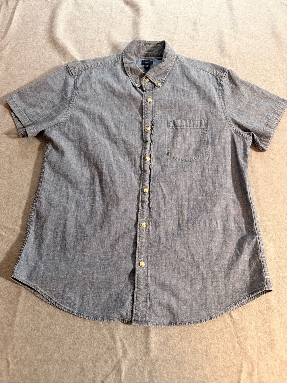 J. Crew Short Sleeve Button-Down Shirt - Gray